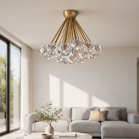 Cristal Clear Glass Flushmount