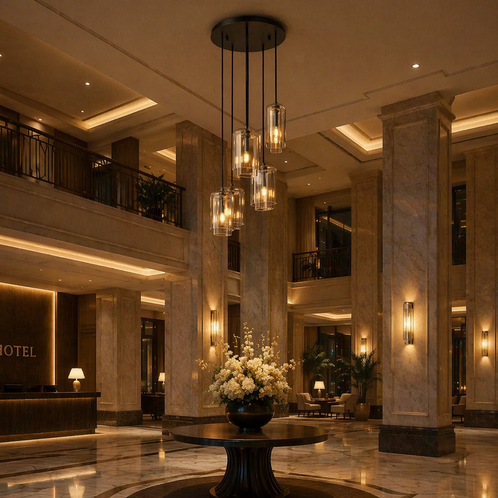 Lacour Amber Glass Cluster Chandelier