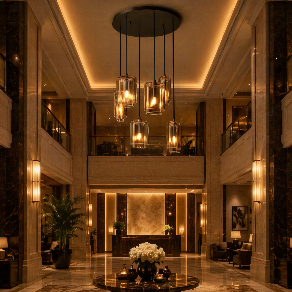 Lacour Amber Glass Cluster Chandelier