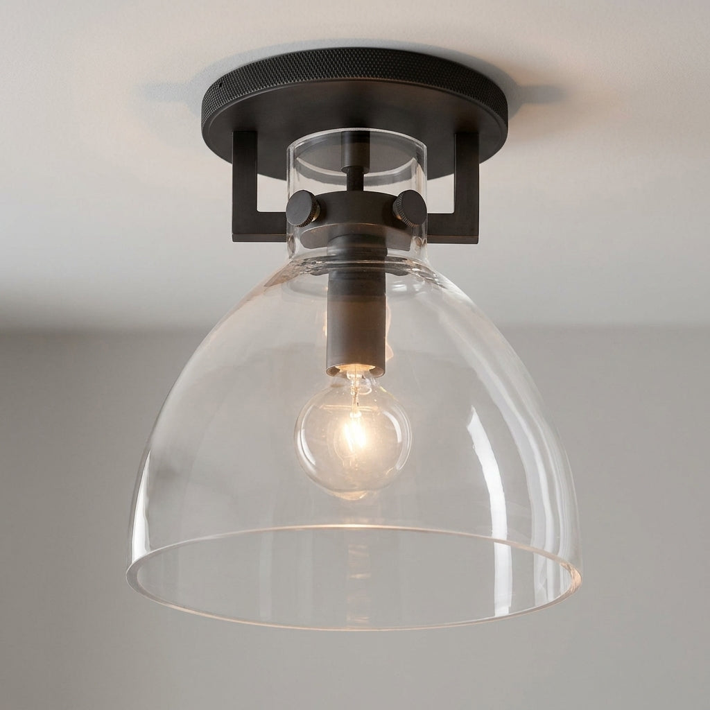 Machinist Glass Cloche Flushmount