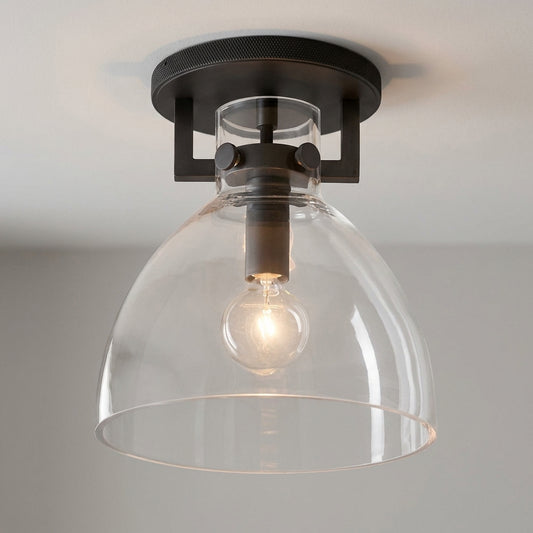 Machinist Glass Cloche Flushmount