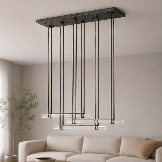 Crystal Triple Bar Linear Chandelier