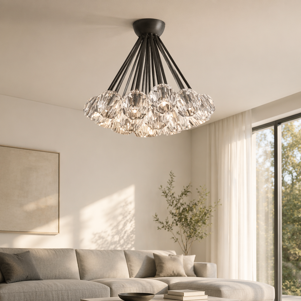 Cristal Clear Glass Flushmount
