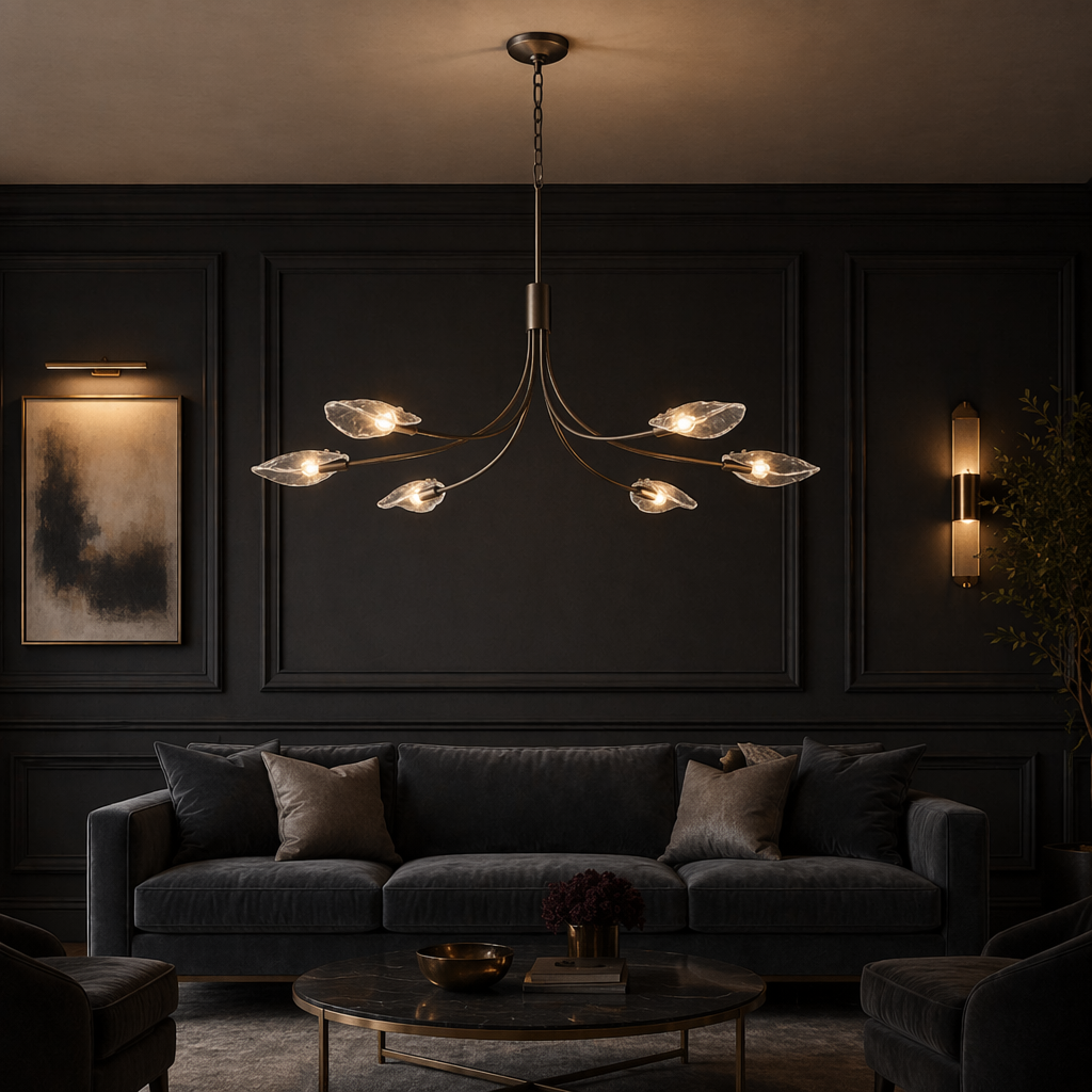 Shell Clear Glass Linear Chandelier