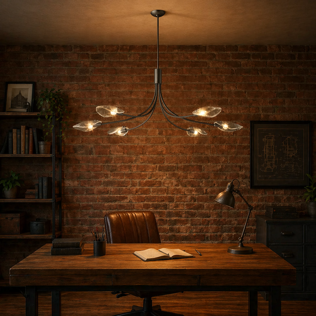 Shell Smoke Glass Linear Chandelier