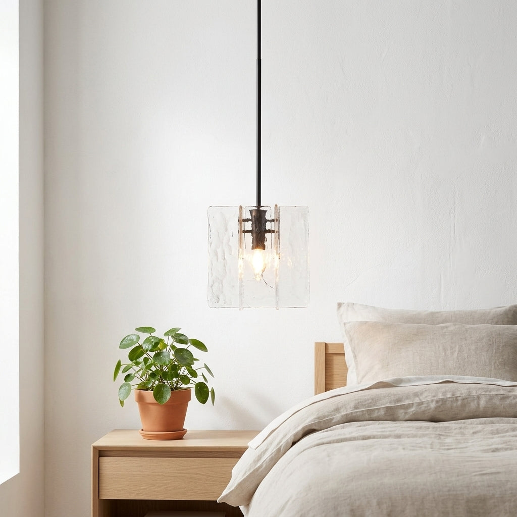 Lattice Clear Glass Pendant