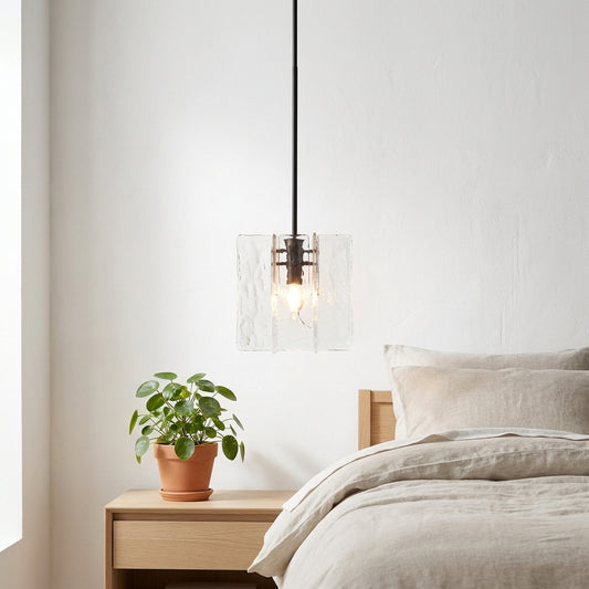 Lattice Clear Glass Pendant