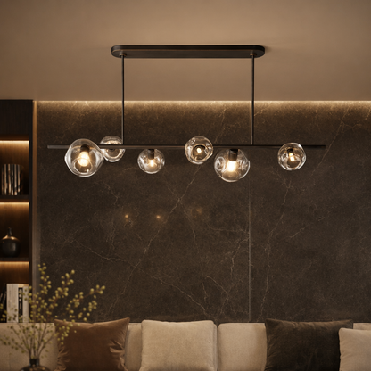 Bubble Clear Glass Linear Chandelier