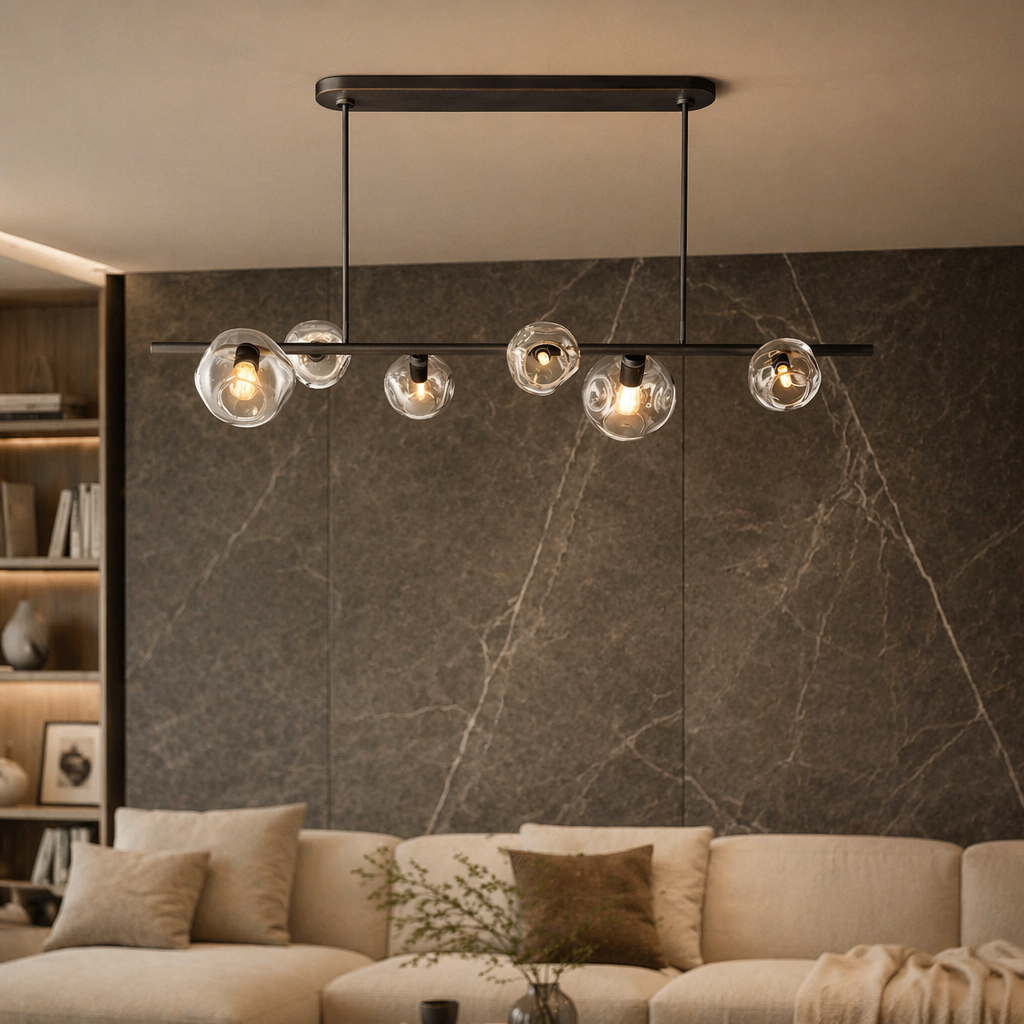 Bubble Clear Glass Linear Chandelier