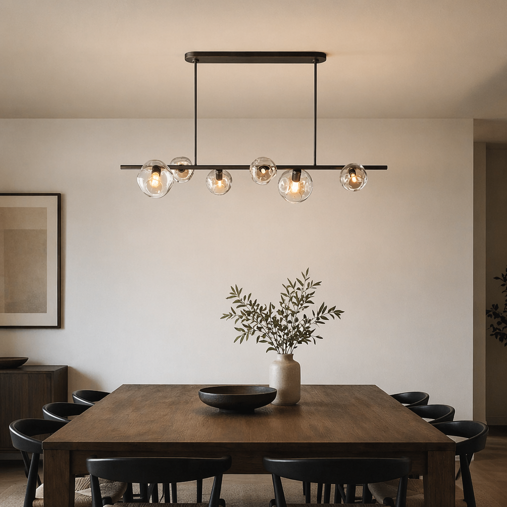 Bubble Smoke Glass Linear Chandelier