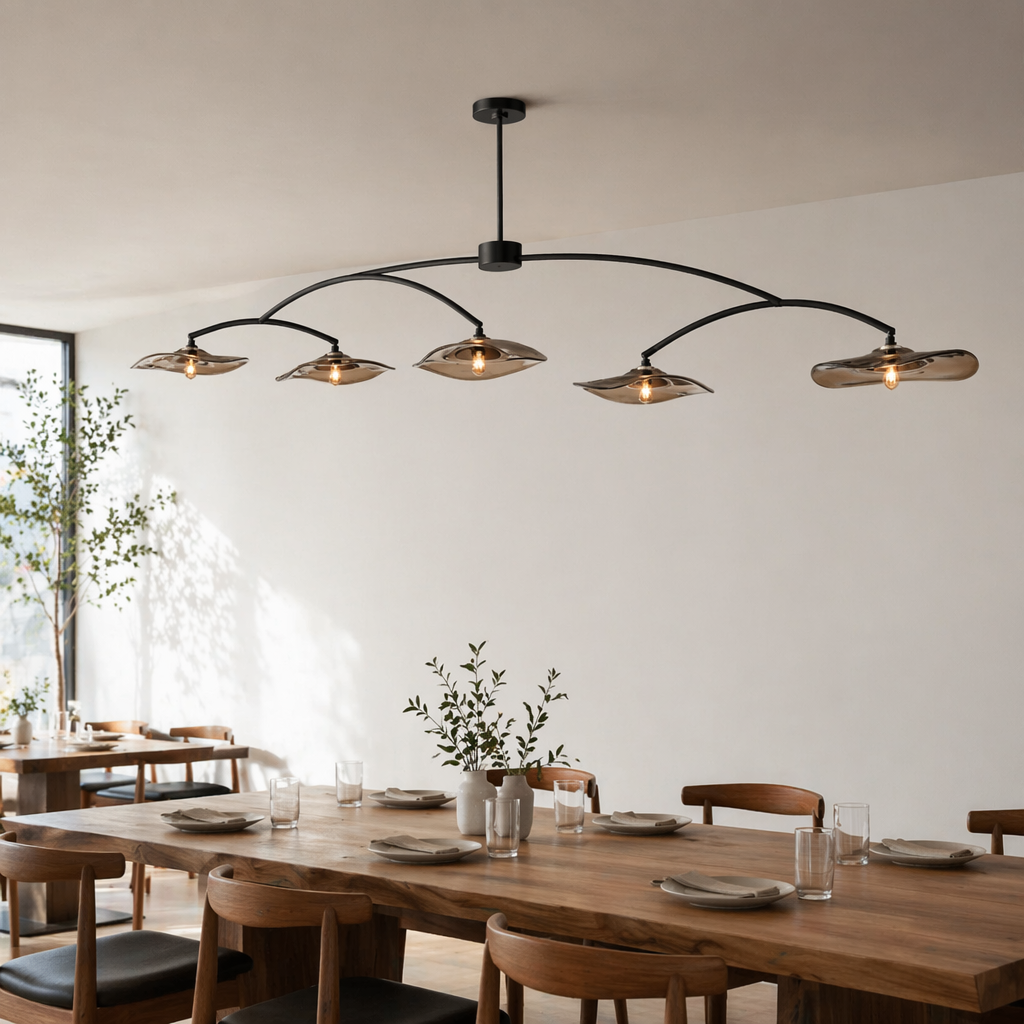 Lily Smoke Glass Linear Chandelier