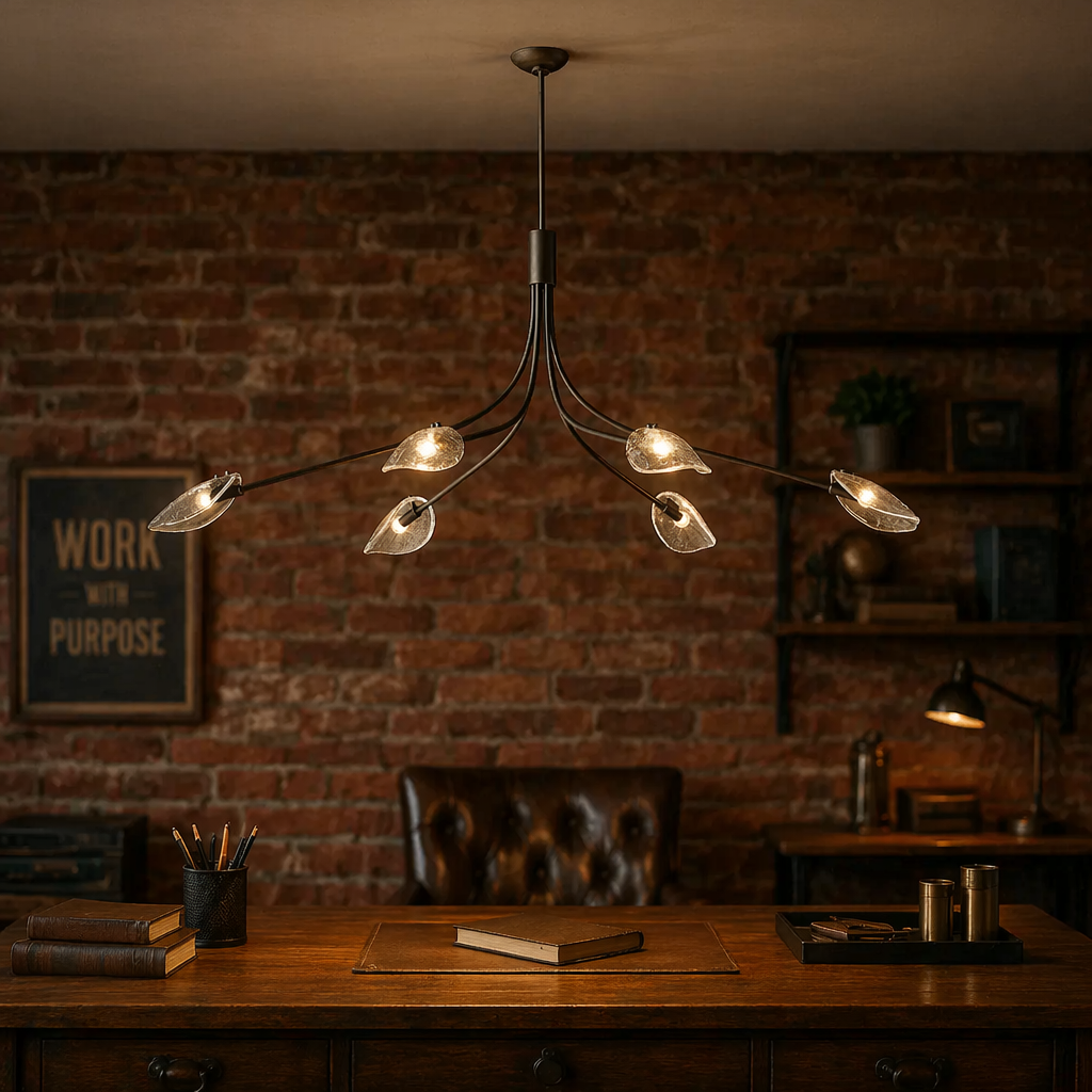 Shell Smoke Glass Linear Chandelier