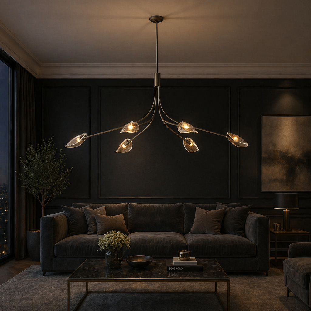 Shell Clear Glass Linear Chandelier