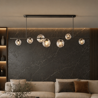 Bubble Clear Glass Linear Chandelier