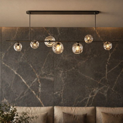 Bubble Clear Glass Linear Chandelier