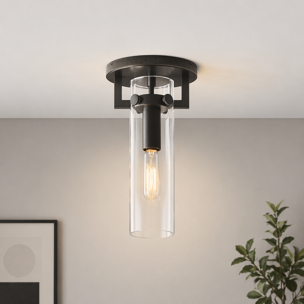 Glass Cylinder Flushmount