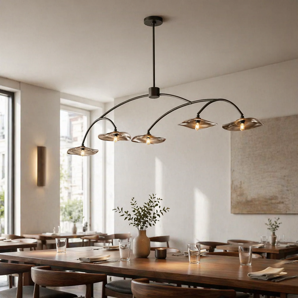 Lily Smoke Glass Linear Chandelier