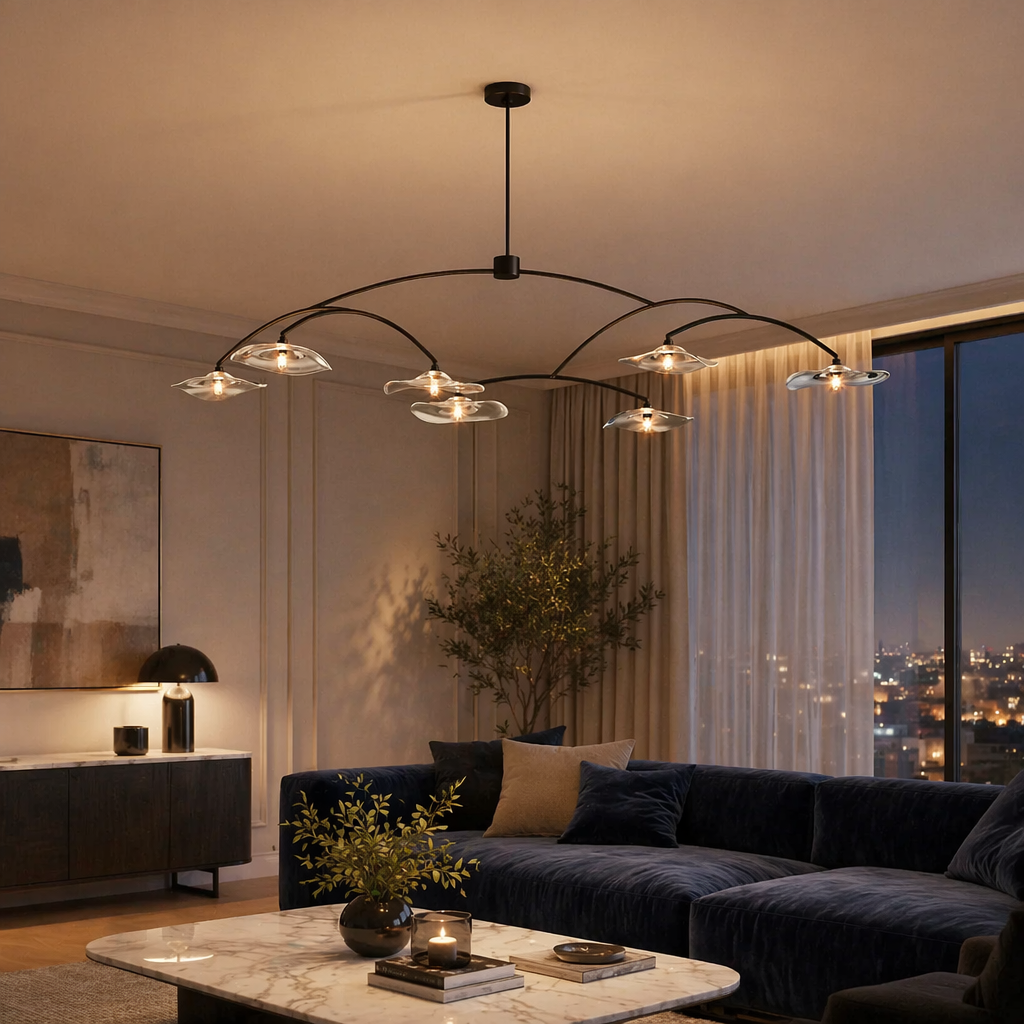 Lily Clear Glass Round Chandelier