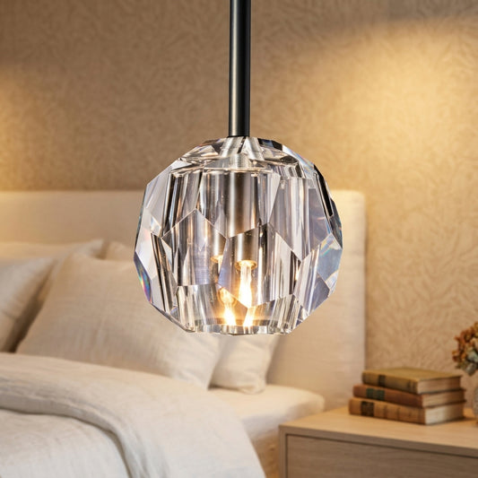 Cristal Clear Glass Rod Pendant