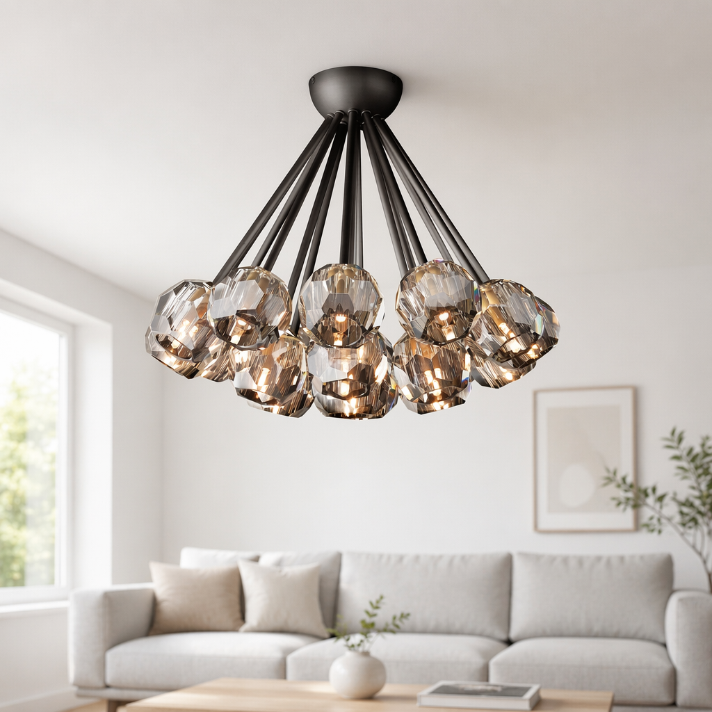 Cristal Smoke Glass Flushmount