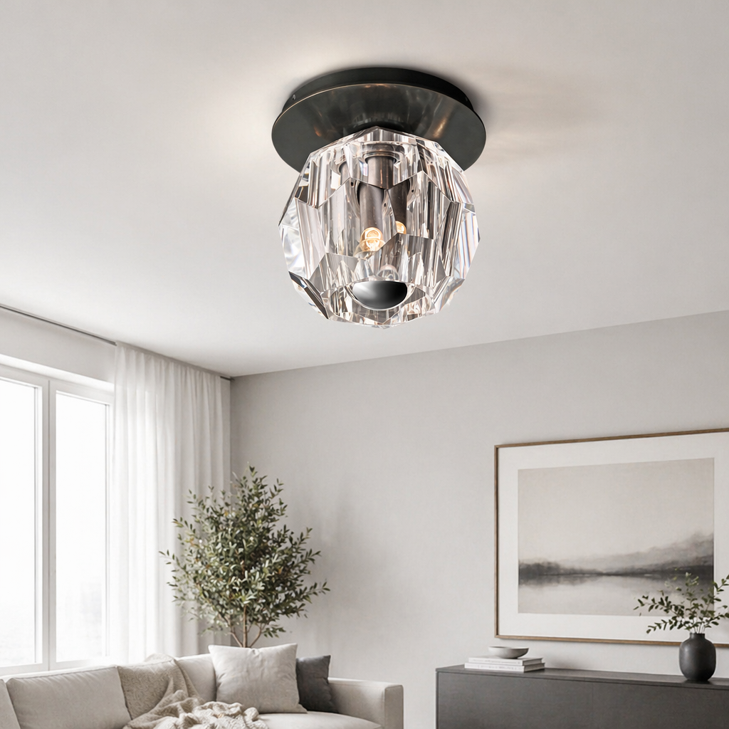 Clear Glass Petite Flushmount