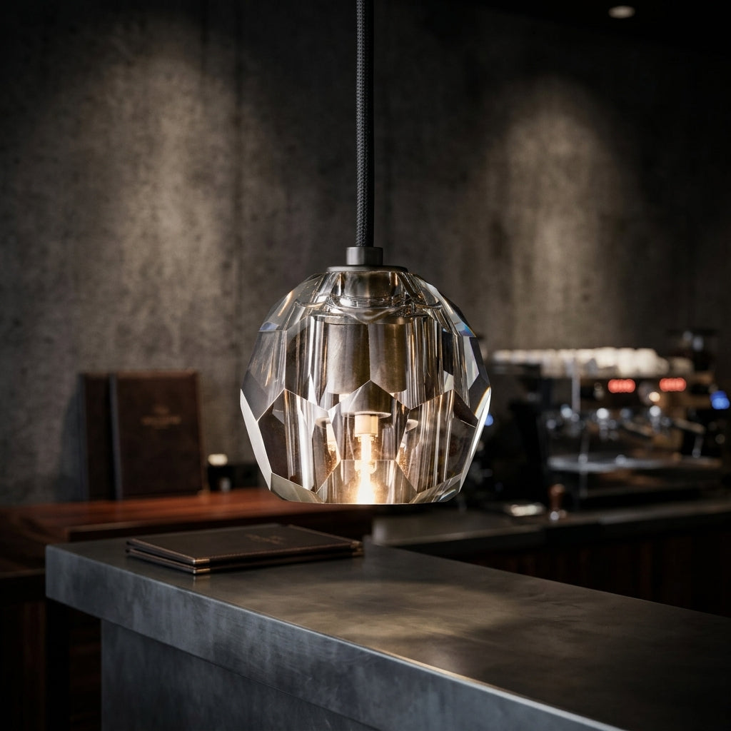 Cristal Smoke Glass Cord Pendant