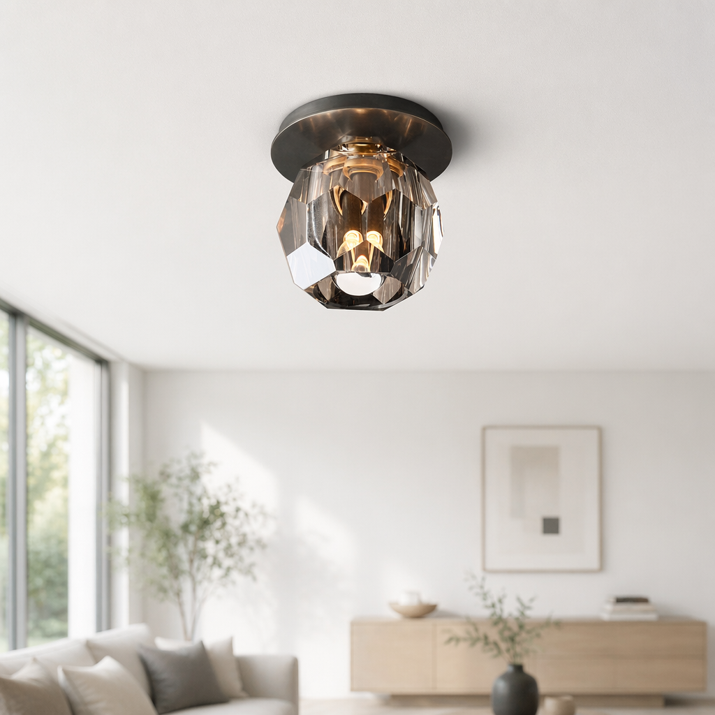Smoke Glass Petite Flushmount