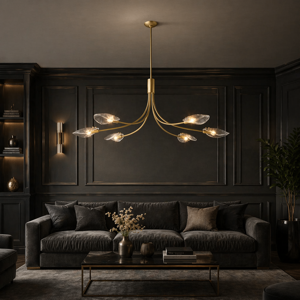 Shell Clear Glass Linear Chandelier
