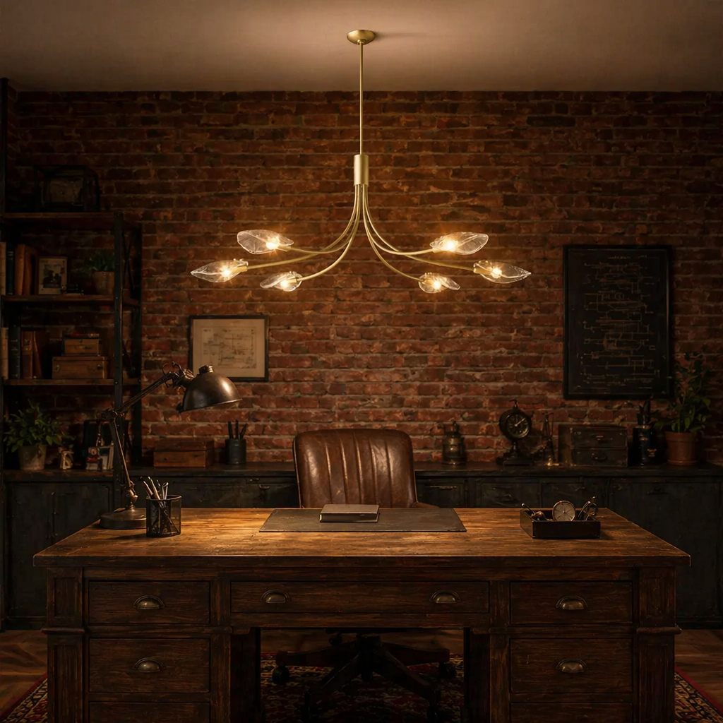 Shell Smoke Glass Linear Chandelier