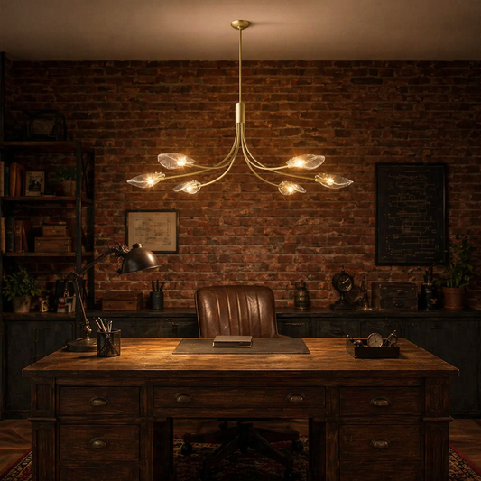 Shell Smoke Glass Linear Chandelier