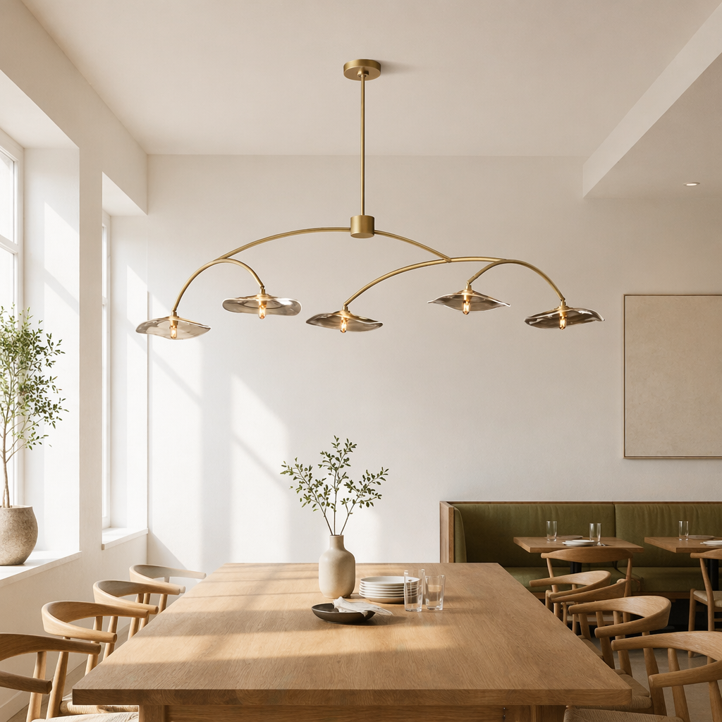 Lily Smoke Glass Linear Chandelier