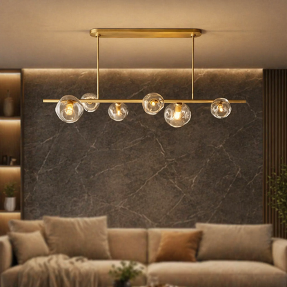 Bubble Clear Glass Linear Chandelier