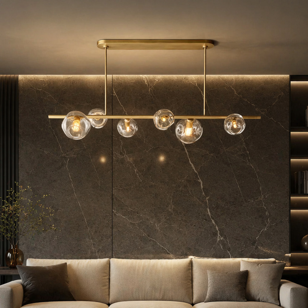 Bubble Clear Glass Linear Chandelier
