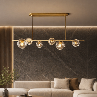 Bubble Clear Glass Linear Chandelier