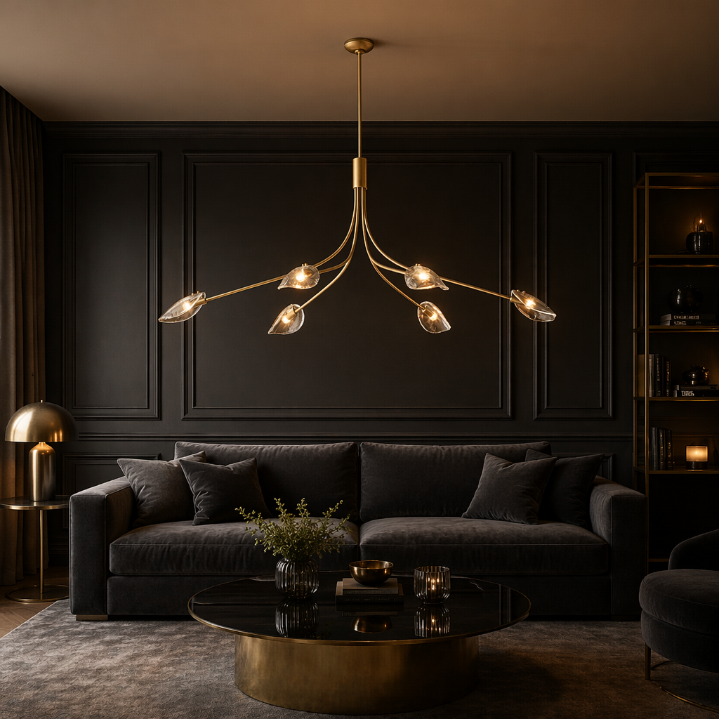 Shell Clear Glass Linear Chandelier