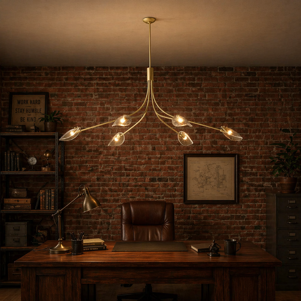 Shell Smoke Glass Linear Chandelier