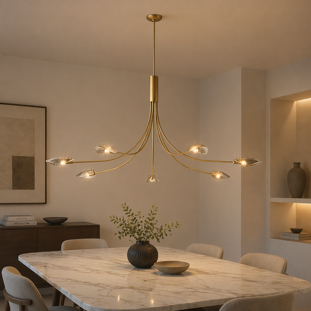Shell Smoke Glass Round Chandelier
