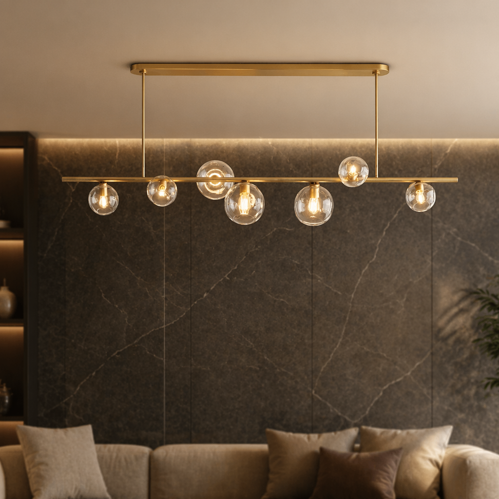 Bubble Clear Glass Linear Chandelier