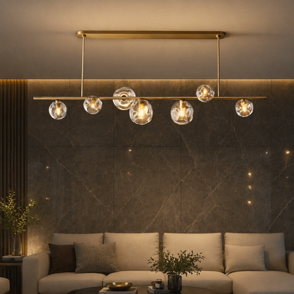 Bubble Clear Glass Linear Chandelier