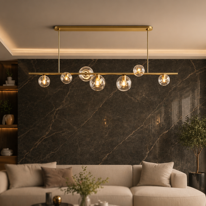 Bubble Clear Glass Linear Chandelier