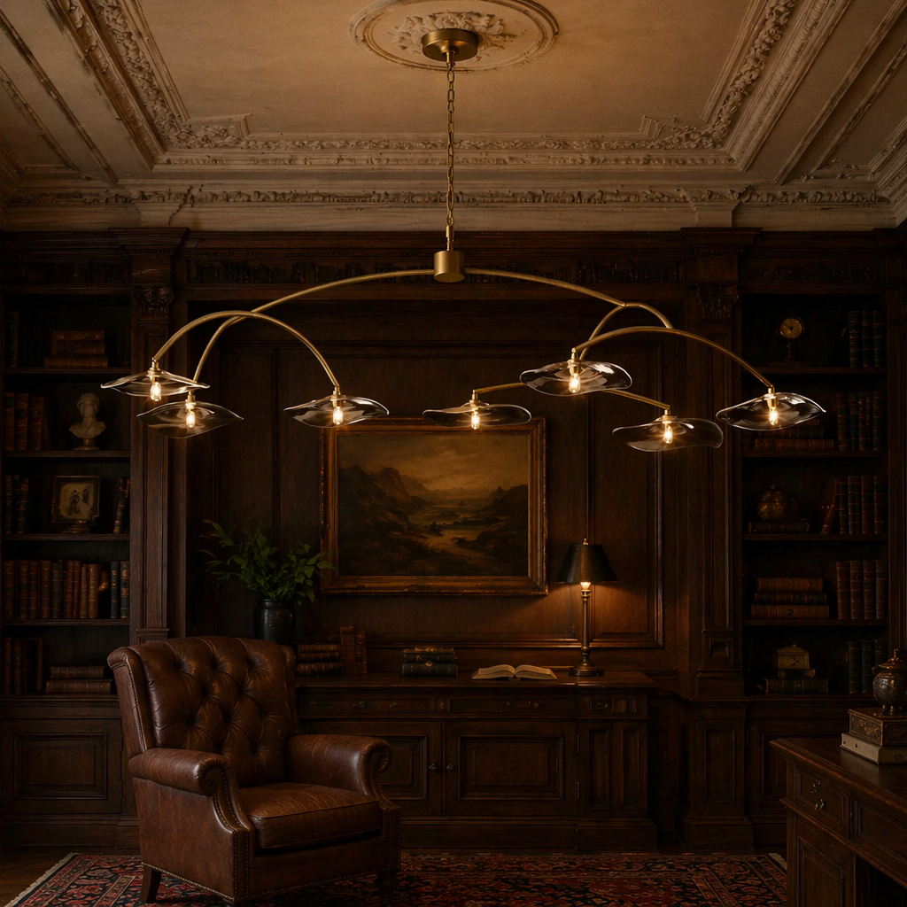 Lily Smoke Glass Round Chandelier