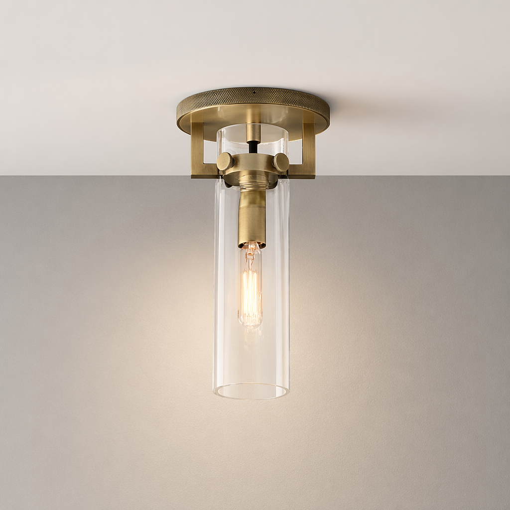 Glass Cylinder Flushmount