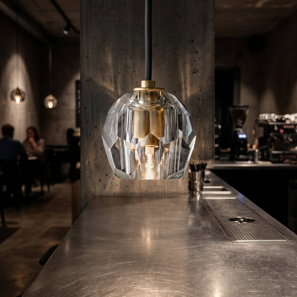 Cristal Smoke Glass Cord Pendant