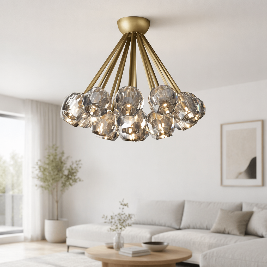 Cristal Smoke Glass Flushmount