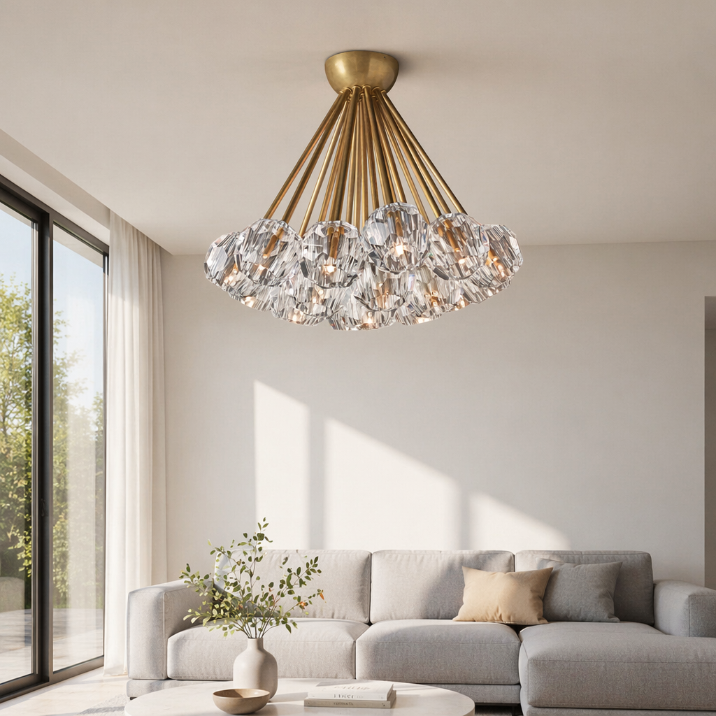 Cristal Clear Glass Flushmount