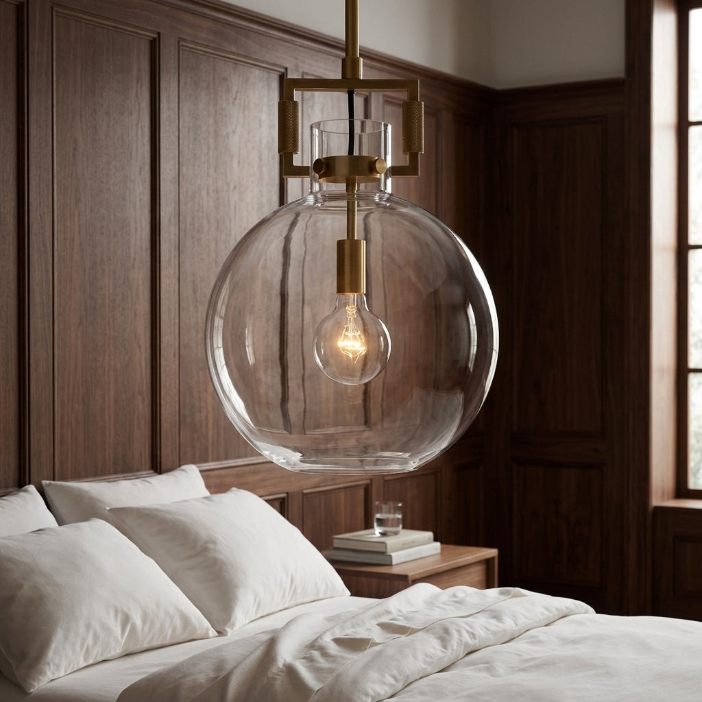 Machinist Glass Globe Pendant