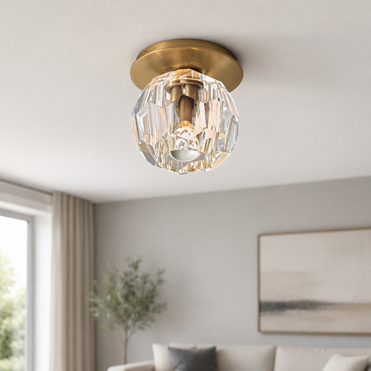 Clear Glass Petite Flushmount