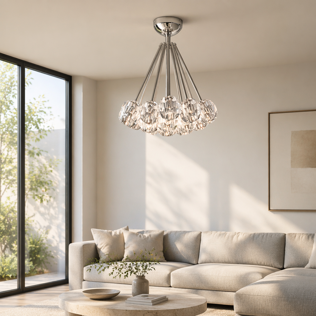 Cristal Clear Glass Flushmount