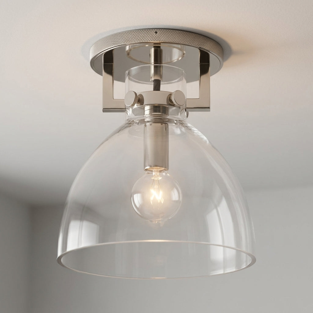 Machinist Glass Cloche Flushmount