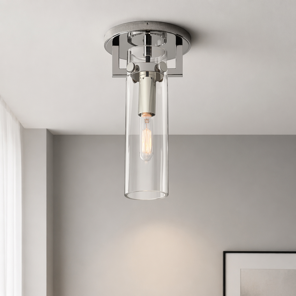 Glass Cylinder Flushmount